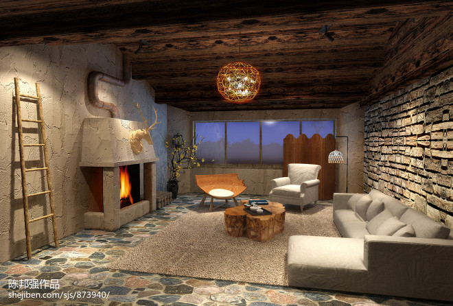 浙江麗水大山峰度假民宿-裝修設(shè)計效果圖-陳邦強(qiáng)設(shè)計師作品-設(shè)計本
