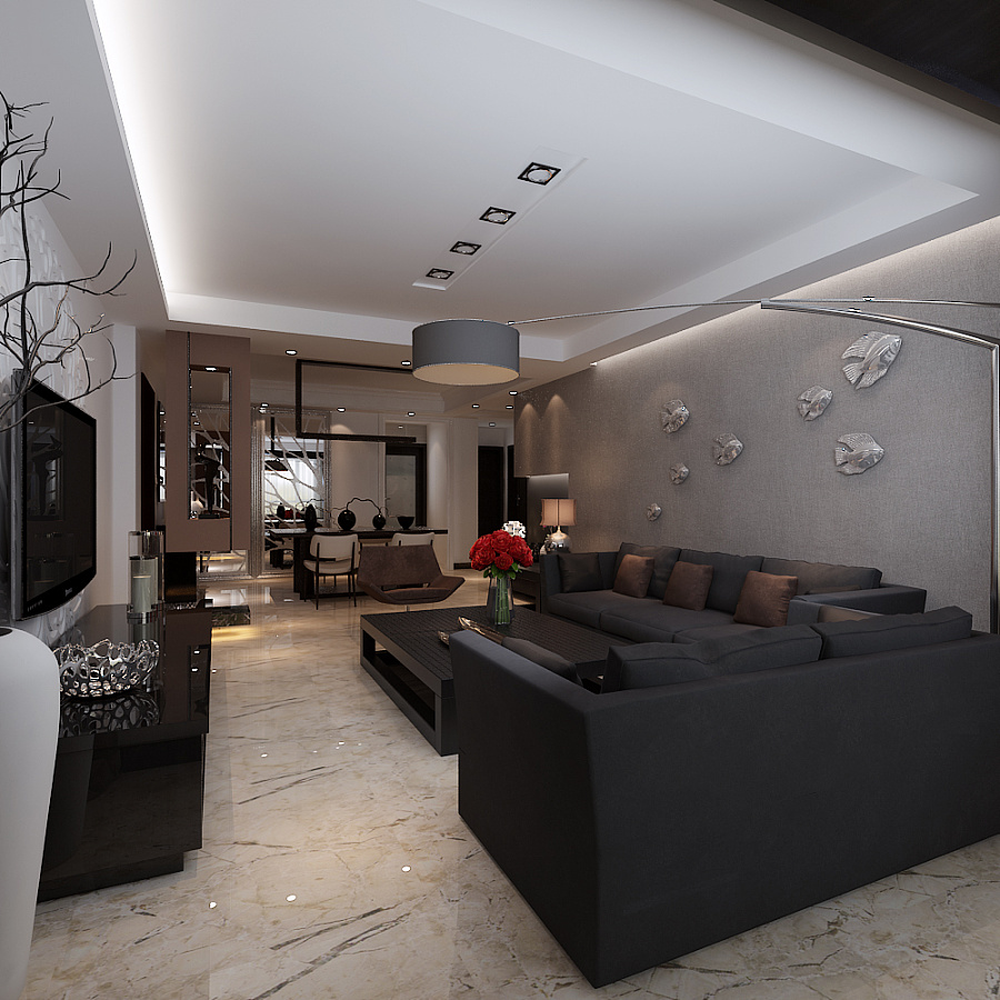 中山華府147㎡三室兩廳極簡主義風格裝修效果圖-金舍裝飾|室內設計|空間/建筑|金舍飯飯 - 原創設計作品 